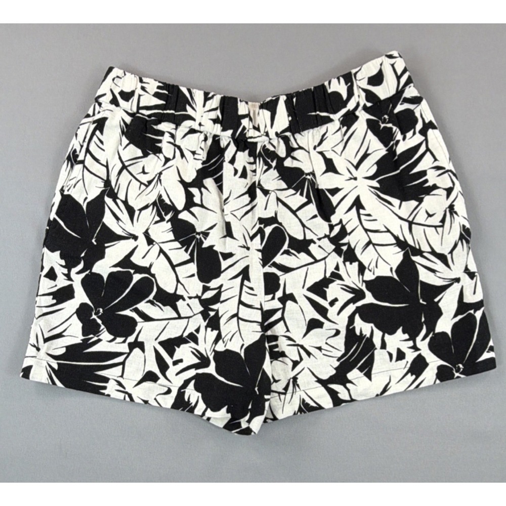 Michael Kors Shorts Women's 4 Black White Floral Stretch Summer